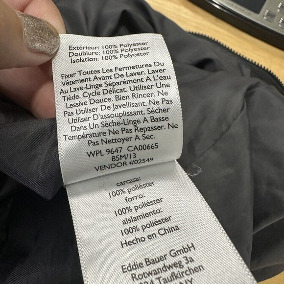 Eddie Bauer Women S Quilted Puffer Jacket Long Sleeve Black Pockets Turtle Neck - Picture 13 of 15